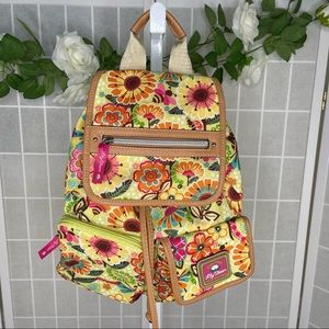 Lily Bloom Green Living Womens Floral Backpack